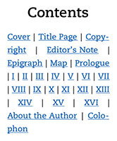 E-book table of contents